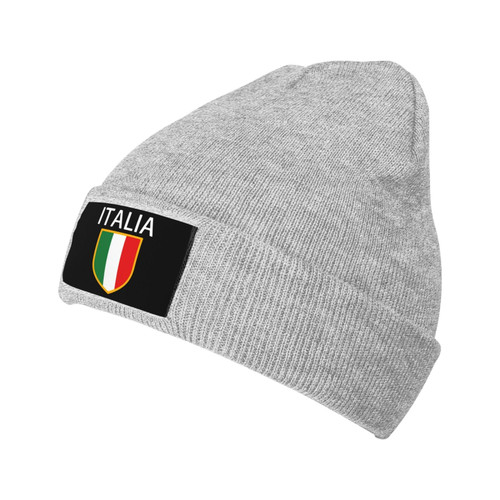 Italia Italy Italian Flag Beanie Hats Winter Warm Knit Beanies Hats for Men Women Gray