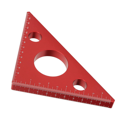 Triangle Ruler, HIgh Hardness Aluminum Alloy Right Angle Ruler, Carpenter Square Measuring Gauge Tool with Clear Scales, Lightweight Triangular Ruler for Drafting, Framing, Engineering & Architecture