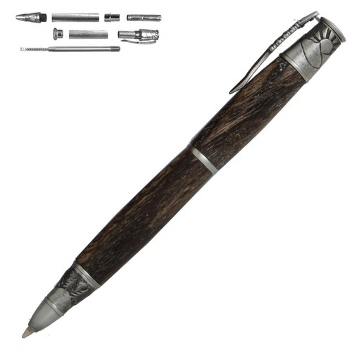 Penn State Industries PKGREATAP Great Outdoors Twist Ballpoint Pen Kit Woodturning Project (Antique Pewter)