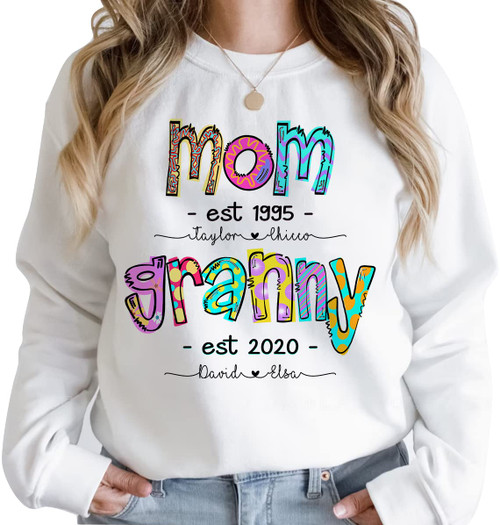 Personalized Granny Shirt, Custom Mom Mimi and Grandkids, Mimi Shirts for Grandma, Custom Grandma Gifts, Grandma Mimi Gifts Mothers Day, Birthday