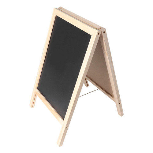 Wooden Double Sided Easel, Foldable Standing Kids Easel, Whiteboard and Chalkboard Tabletop Drawing Board 25x40cm with Accessories for Toddlers Boys and Girls