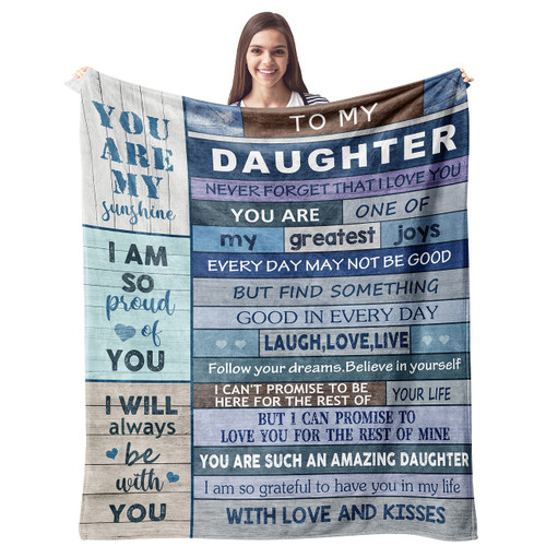 CUJUYO to My Daughter Gifts Blanket 60"x50" - Daughter Gift from Mom/Dad Blankets - Gifts for Grown Daughter - Daughter Gifts from Mother/Father - Mothers Day Birthday Gift Ideas for Daughter