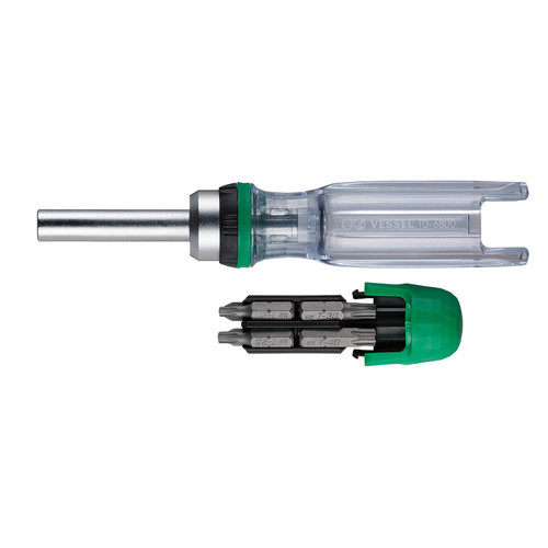 VESSEL CRYSTALINE Ratchet Screwdriver with Insert Bit SET (+, TORX (8PC. SET))