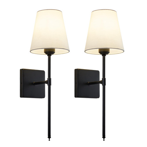 CCKZQYR Wall Sconces Sets of 2, Bathroom Vanity Sconces Wall Lighting with White Fabric Shades, Hardwired Retro Industrial Wall Lamps, Wall Lights Suitable for Bedroom Living Room CCKZQYR Wall Sconces Sets of 2, Bathroom Vanity Sconces Wall Lighting with White Fabric Shades, Hardwired Retro Industrial Wall Lamps, Wall Lights Suitable for Bedroom Living Room