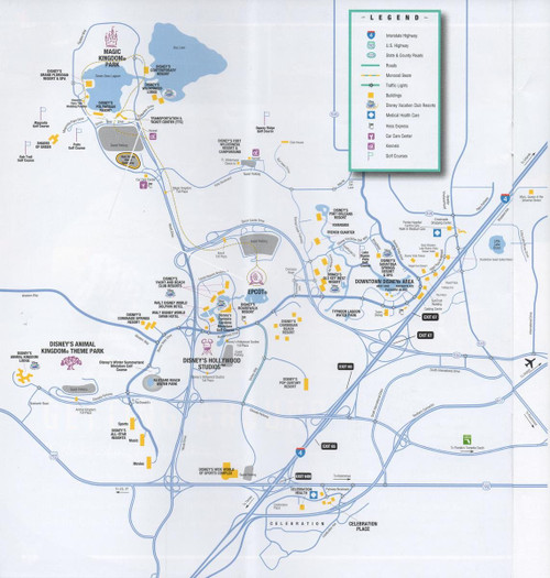 Gifts Delight Laminated 24x25 Poster: Thematic Map - Walt Disney World Transportation Map KennythePirates Guide to Disney World