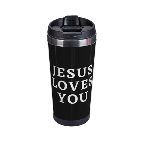 NEzih Religious Christian Faith Jesus Portable Coffee Thermos Cup Stainless Steel with Lid Double Wall Insulation Travel Mug Reusable for Outdoor