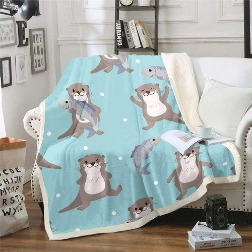 Feelyou Kids Fleece Blanket for Sofa Bed Couch Cute Otter Plush Blanket Cartoon Wild Animal Fish Sherpa Throw Blanket Lovely Wildlife Style Room Decor Fuzzy Blanket Baby 30"x40" Feelyou Kids Fleece Blanket for Sofa Bed Couch Cute Otter Plush Blanket Cartoon Wild Animal Fish Sherpa Throw Blanket Lovely Wildlife Style Room Decor Fuzzy Blanket Baby 30"x40"