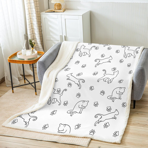 Cute Cat Fleece Throw Blanket Baby 30"x40" Kids Cats Print Plush Blanket for Bed Sofa Couch Boys Teens Cat Paw Sherpa Blanket Animals Theme Fuzzy Blanket Cute Kitten Cute Cat Fleece Throw Blanket Baby 30"x40" Kids Cats Print Plush Blanket for Bed Sofa Couch Boys Teens Cat Paw Sherpa Blanket Animals Theme Fuzzy Blanket Cute Kitten