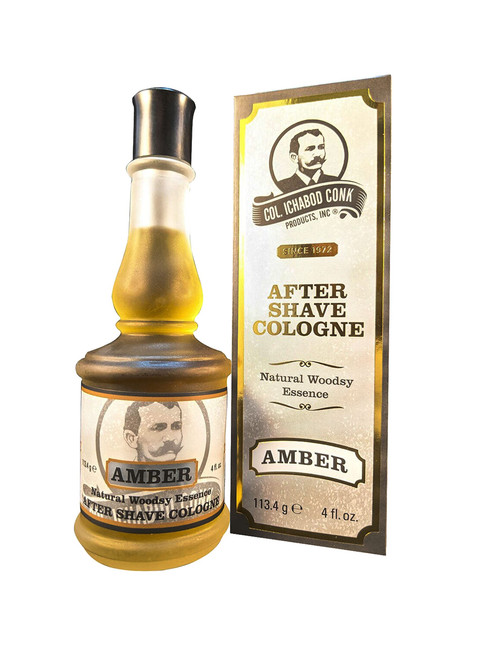 Colonel Ichabod Conk Amber After Shave Cologne 4 Fl. Oz. Glass Bottle Aftershave