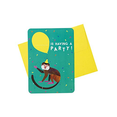 Talking Tables Party Animals Invitations A6 8Pk, One, Multicolour