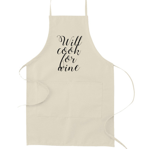 Decal Serpent Will Work for Wine Funny Parody Cooking Baking Kitchen Apron - Natural