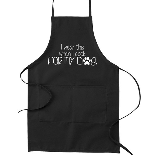 Decal Serpent I Wear This When I Cook for My Dog Funny Parody Cooking Baking Kitchen Apron - Black