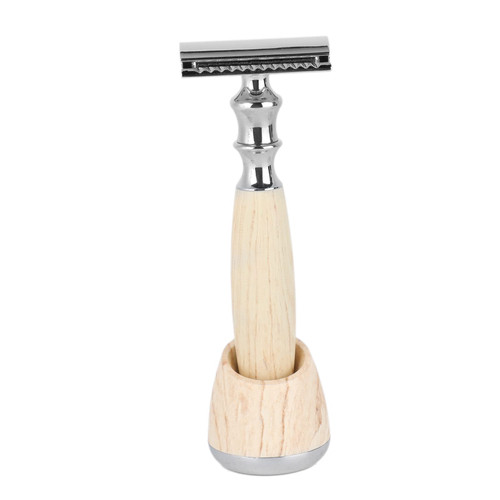 Double Edged Men'S Safety Razors With Wooden Handle Manual Beard Razors Including Razors Handle Base Suitable For Men