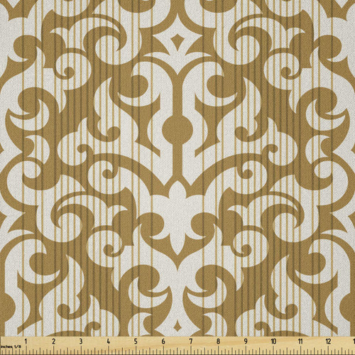 Ambesonne Damask Fabric by The Yard, Abstract Eastern Inspired Motif with Soft Color Palette Flourishing Foliage, Microfiber Fabric for Arts and Crafts Textiles & Decor, 2 Yards, Pale Caramel Cream Ambesonne Damask Fabric by The Yard, Abstract Eastern Inspired Motif with Soft Color Palette Flourishing Foliage, Microfiber Fabric for Arts and Crafts Textiles & Decor, 2 Yards, Pale Caramel Cream