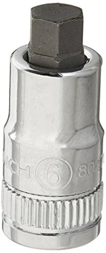 GEARWRENCH 80276 1/4" Drive Stubby Hex Bit Metric Socket 6mm, Black