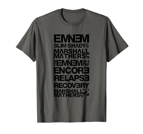 Eminem Title Stack Rap Hip Hop Music by Rock Off T-Shirt