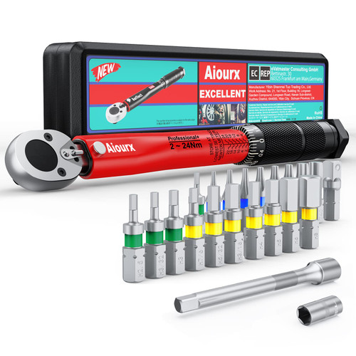 Aiourx 1/4-Inch Drive Click Torque Wrench Set 20-200 in.-lb. / 2.26-22.6 Nm 23 Pieces Aiourx 1/4-Inch Drive Click Torque Wrench Set 20-200 in.-lb. / 2.26-22.6 Nm 23 Pieces