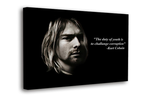 SpiritualHands Kurt Cobain Canvas Wall Art - Posters, Prints, and Decorations for Nirvana Fans - Unique Memorabilia and Gifts (10 KURT COBAIN CHALLENGE, 8" x 12" - Ready to Hang)