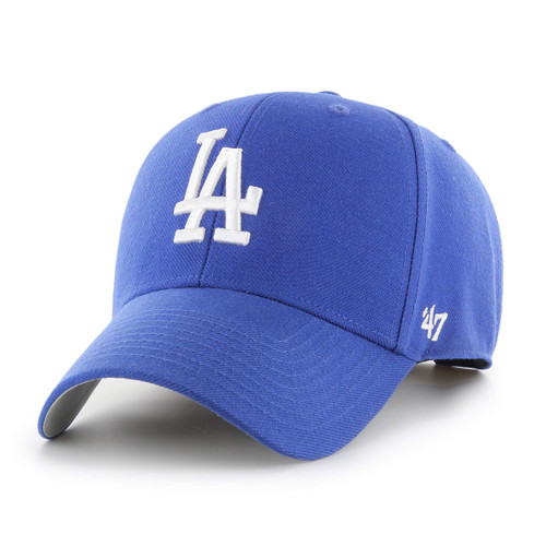 '47 Los Angeles Dodgers Hat Los Angeles Script Back Logo Mens Womens Adjustable Baseball Cap, Royal Blue, One Size