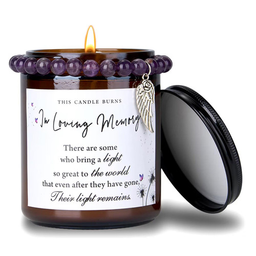 BARUN Sympathy Candle - Memorial Candle with Memorial Bracelets for Women, Sympathy Gifts for Loss Of Mom,Condolences Gift for Loss, Memorial Candles for Deceased,Sympathy Candle for Loss Of Loved One BARUN Sympathy Candle - Memorial Candle with Memorial Bracelets for Women, Sympathy Gifts for Loss Of Mom,Condolences Gift for Loss, Memorial Candles for Deceased,Sympathy Candle for Loss Of Loved One