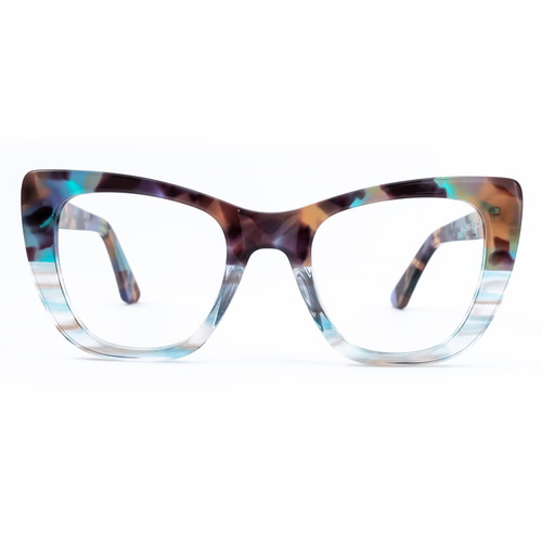 VOOGLAM Thick Multicolor Cat Eye Blue Light Blocking Glasses, Fashion Glasses Frame for Women Anti Eyestrain & UV