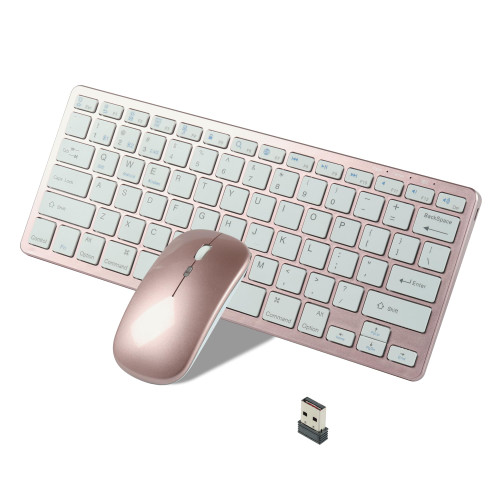 Wireless Keyboard and Mouse Combo Tri-Mode 2.4G Bluetooth Keyboard Mouse Portable Slim 78 Keys Multi Device Keyboard 1600 DPI Optical Wireless Mouse with USB Receiver for Android IOS Windows Laptop