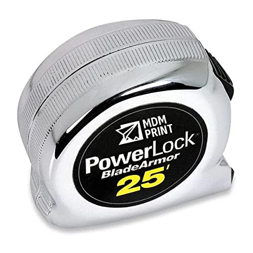 Tape Measure,1 in x 25 ft,Chrome,in/Ft