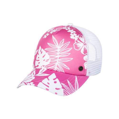 Roxy Women's Beautiful Morning Trucker Hat, Shocking Pink Hello Aloha 232