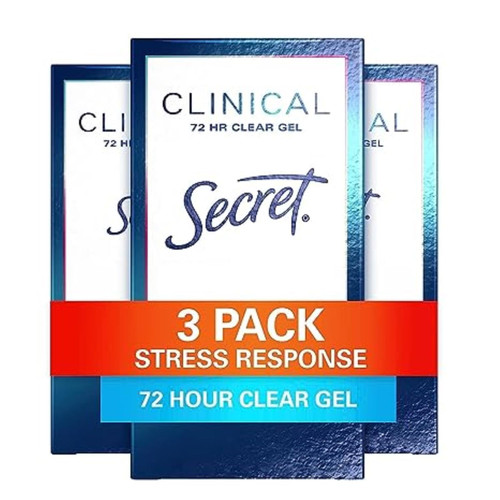 Secret Clinical Strength Antiperspirant Deodorant for Women, Stress Response Clear Gel, 1.6 Oz (Pack of 3) Secret Clinical Strength Antiperspirant Deodorant for Women, Stress Response Clear Gel, 1.6 Oz (Pack of 3)