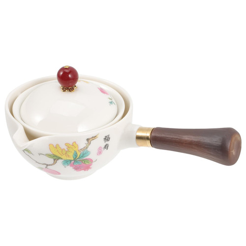 NAMOARLY 360 Degree Side Handle Pot Rotating Tea Maker Loose Leaf Tea Kettle Chinese Tea Pots Side Pour Clay Tea Pot Porcelain Tea Dispenser Gongfu Chinese Style To Rotate Ceramics Japan