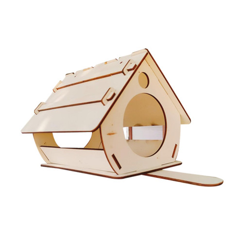 Toddmomy 1pc Wooden Bird Feeder Outdoor Bird Food Station Bird Water Feeder Garden Hanging Bird Feeder Containers for Toys Tree Hanging Bird Feeder Hanging Parrot Feeder Birdcage Puzzle