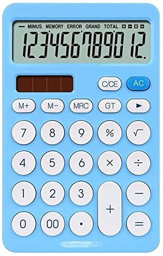 HXR Calculators Calculator 12-bit Large Display Desktop Standard Calculator Office Calculator for Office School Or Home Use Portable and Practical Calculators (Color : Blue)