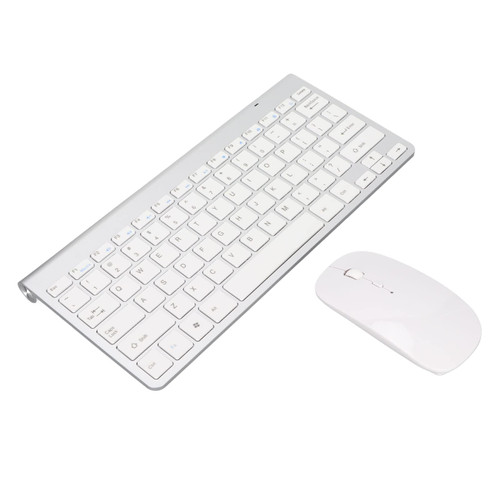 ciciglow Wireless Keyboard and Mouse Combo, 2.4G Slim Silent USB Keyboard Mouse 78 Keys Compact Computer Keyboard for Desktop, Computers, Mobile Devices, Tablet (Silver)