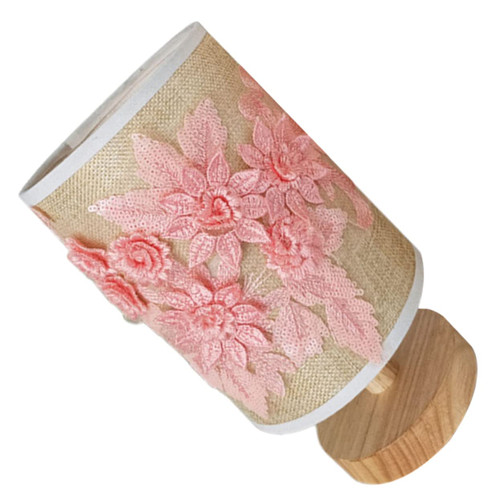 Housoutil Fabric Flower Table Lamp Anywhere Night Light LED Night Light Bulbs Dimmable Nightstand Lamp Night Table