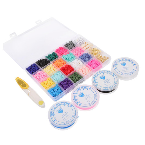 KJHBV 1 Set DIY Beaded Bracelet Clay Bead Kit Necklace Making Kit Bracelet Making Beads for Bracelets Friendship Bracelet Kit Bracelets Making Kit Clay Beads Jewelry Toolkit Polymer Clay
