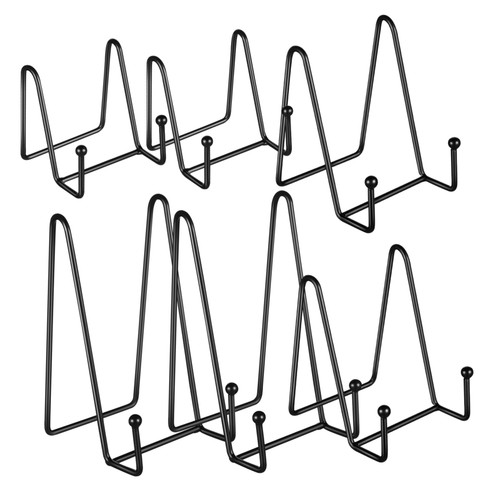 Cabilock 6pcs Iron Bracket Displays Picture Frame Iron Easel Plate Display Decorative Plates Stand Tablets Artwork Display Book Display Stand Easels for Display Book Stand Photo Frame Metal