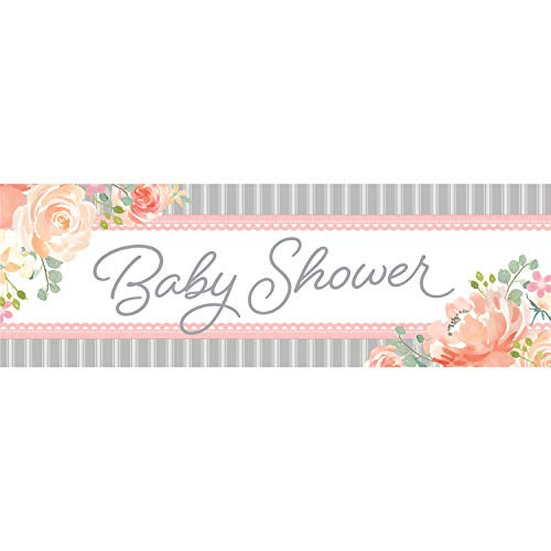 Creative Converting 340089 Country Floral Large Baby Shower Banner, 60" x 20", Multi-colored