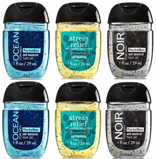 Bath & Body Works PocketBac Hand Sanitizer Gel Men's 6pc Bundle