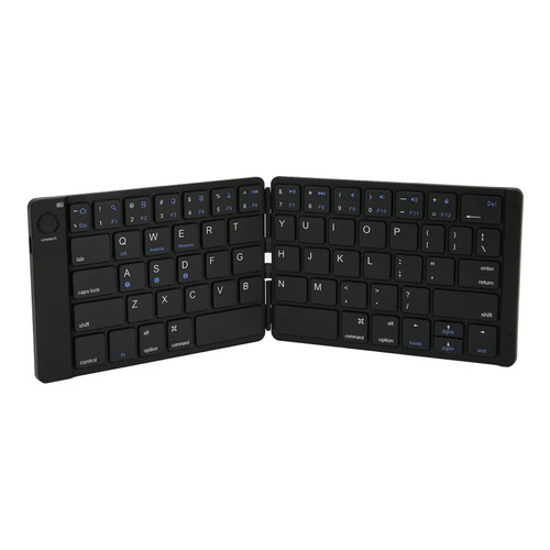Sanpyl Foldable Bluetooth Keyboard, 65 Keys Portable Pocket Wireless Keyboard, Type C Rechargeable Folding PU Leather Keyboard, for iOS Android Win Tablet Laptop