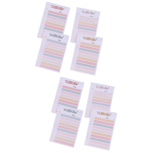 TEHAUX 2pcs 4 Rainbow Notes Reminder Sticky Notes Memo Pad Stickers to Do List Sticky Notes Daily Plan Sticky Notes Self-Adhesive Memo Stickers Notepad Tearable Office Paper