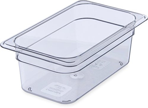 Carlisle 3068107 StorPlus Fourth Size Food Pan, Polycarbonate, 4" Deep, Clear