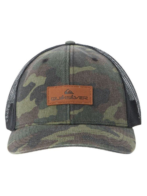 Quiksilver Men's Down The Hatch Trucker Hat, CAMO, One Size