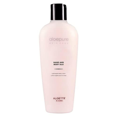 Aloette Hand and Body Silk, Soothing Aloe Vera & Coconut Oil, Non-Greasy Moisturizer, Gentle Floral Scent, Cruelty Free, 8 Fl Oz