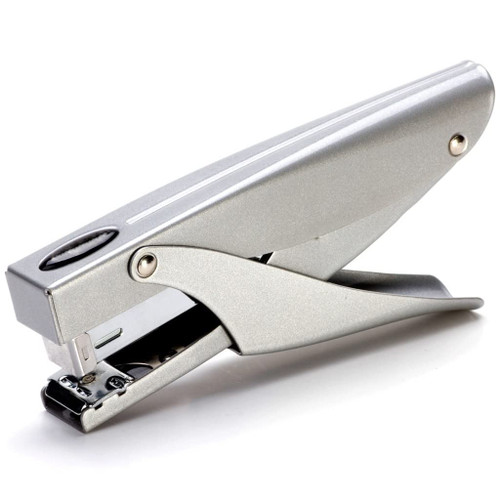 moisture Tabletop Stapler Handheld Stapler Metal Stapler Labor-Saving and Durable Thickened Stapler Office Stapler Suitable for Office Document Binding Stapler (Color : Silver, Size : A)