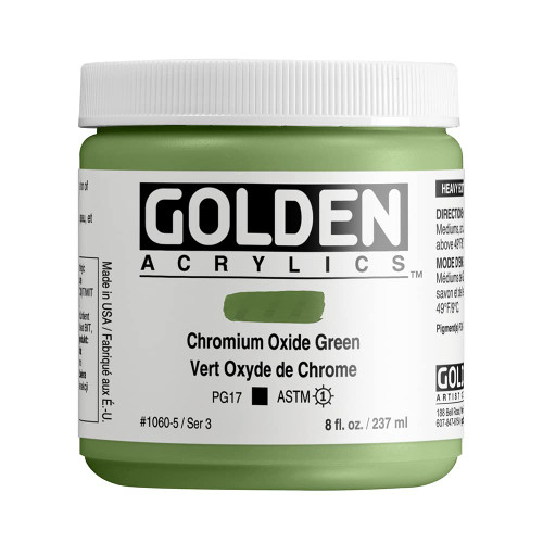 Golden Heavy Body Acrylics Chromium Oxide Green 8oz jar