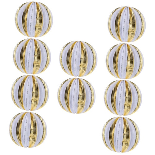 DOITOOL 10 pcs Paper Lantern Hanging Ornament lamp Paper Balloon Honeycomb Lanterns Decor Party Hanging Paper Fans foil Honeycomb Gold Decor Party Decoration Lantern Iron Watermelon Japan