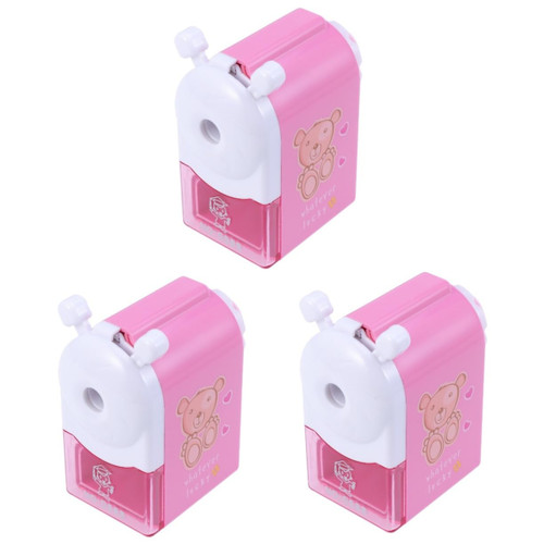STOBOK 3pcs Pencil Sharpeners for Kids Pencil Sharpener for Kids Cartoon Pencil Sharpener School Supplies Child Hand Crank