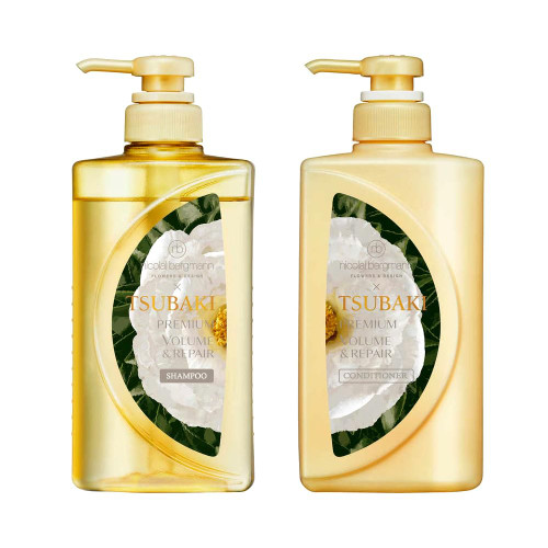 Limited Edition TSUBAKI Premium Repair Plumping Shampoo and Conditioner Set Limited Edition Camellia (490mL+490mL)