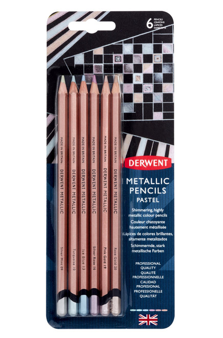 Derwent Metallic Pastel Colored Pencils, 6-Piece Set (2305602) Derwent Metallic Pastel Colored Pencils, 6-Piece Set (2305602)
