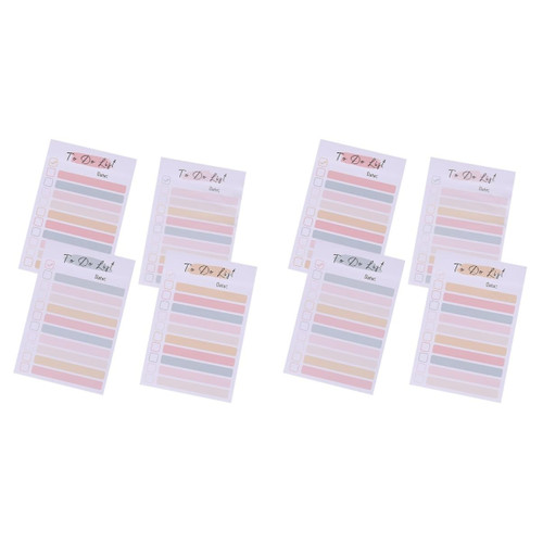 NUOBESTY 2pcs 4 Rainbow Notes Checklist Sticky Notes Planning Notes Self-Adhesive Memo Stickers Note Accessory to Do List Sticky Notes Memo Pads Office Accessories Memorandum Paper